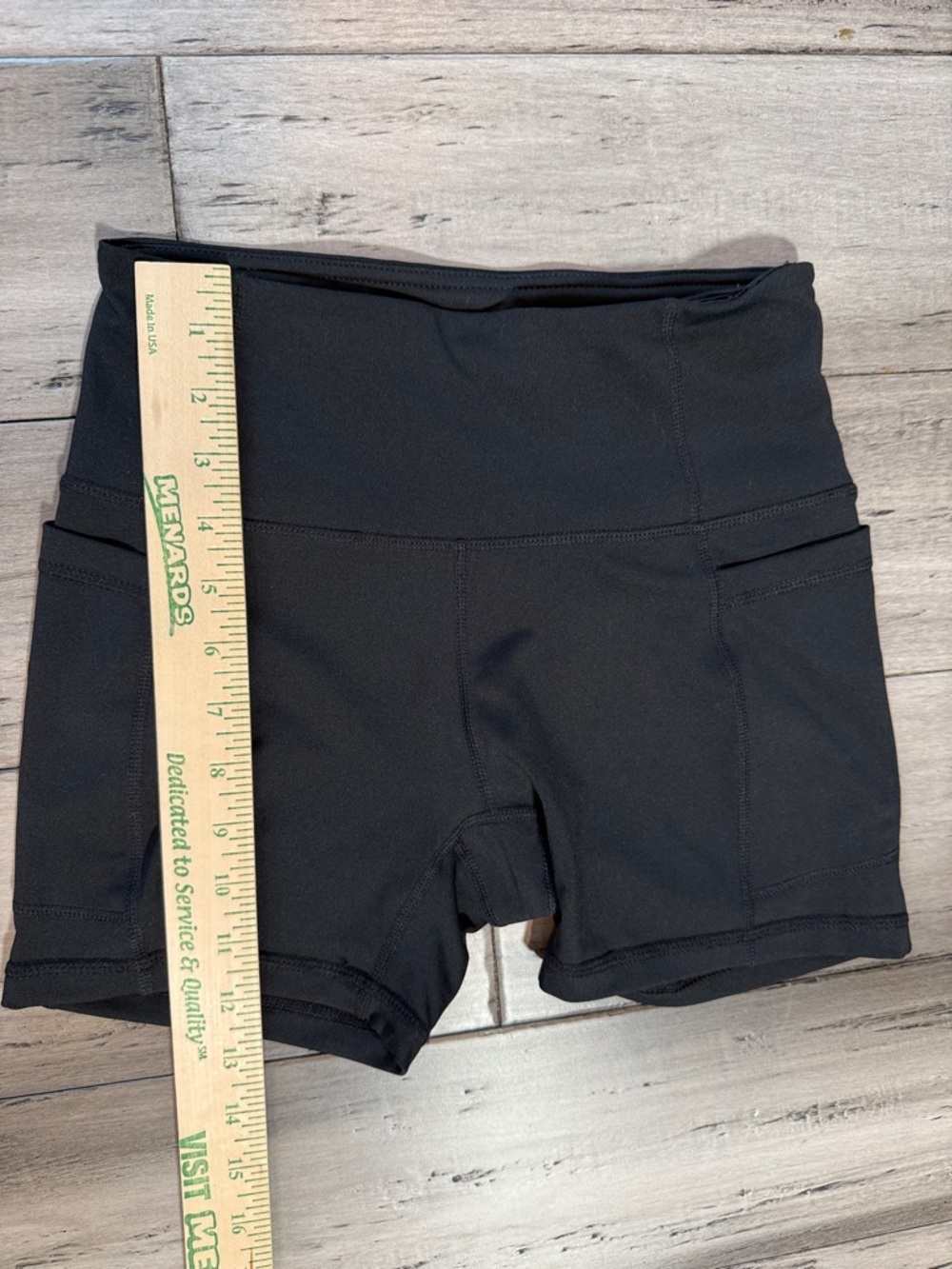 High-Rise Black Women's Performance Shorts - Picture 3 of 5